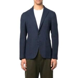 The Gigi Dega NWT Italian Bright Navy Cotton Tailored Blazer Jacket  50/US40